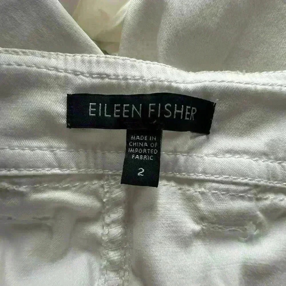 Eileen Fisher Women’s 2 White Cotton Blend Stretch Mid Rise Capri Cropped Pants - Picture 11 of 12